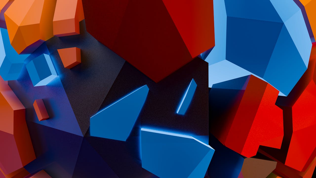 services-02 A dynamic 3D abstract composition featuring colorful geometric shapes with a neon finish.